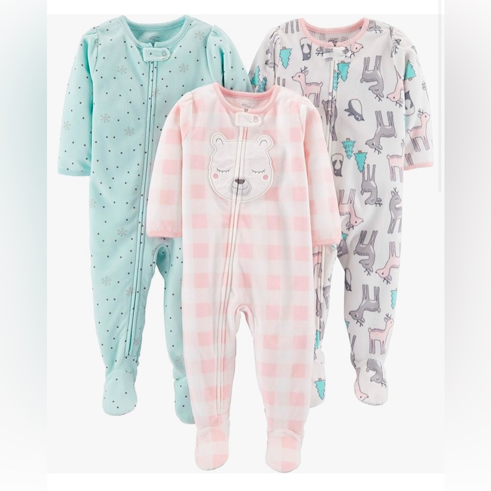 4t fleece footie pjs brand new unopened three pack